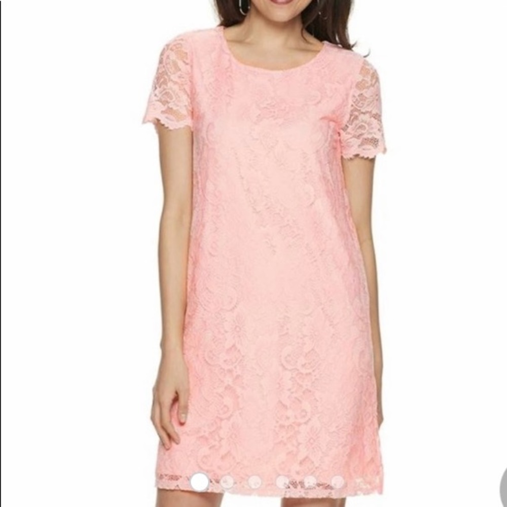 Juicy Couture pink lace dress size large NWT